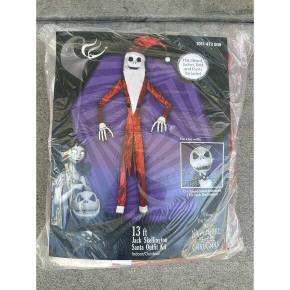 Home Depot 13 Giant Sized Jack Skellington Santa Outfit Kit 2024 Santa  Suit